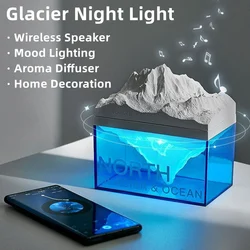 Polar Glacier Night Light With Wireless Speaker Audio Speaker Music Speaker Sleeping Atmosphere Light Fragrance Aroma Diffuser