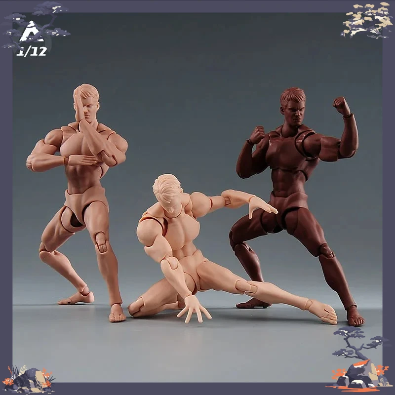 

Wind Toys 1/12 Scale Male Super Flexible Joint Body 16cm Male Soldier White Yellow Black Articulated Action Figure Doll Model