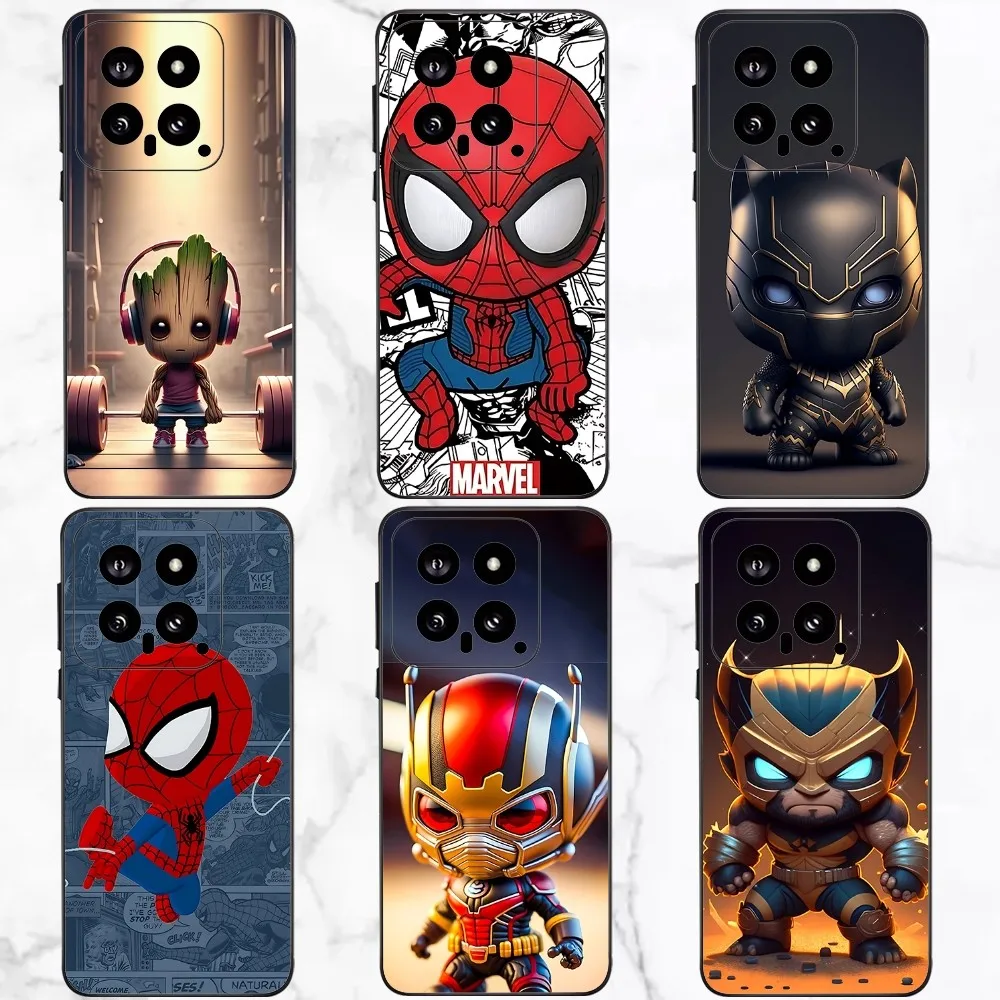 Marvel S-Spiders-m-Man Phone Case For Xiaomi 11 Redmi Note 11 5G 8T 9A 9 10T Note8Pro Note9 12SUltra Black Case