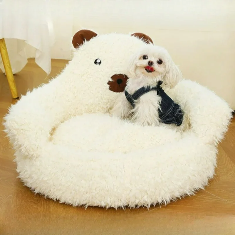 

New Winter Alpaca Dog Sofa Bed Cat Warm Nest Medium and Small Dog Sleeping Pad Deep Sleep Non-collapse Non-slip Pet Accessories