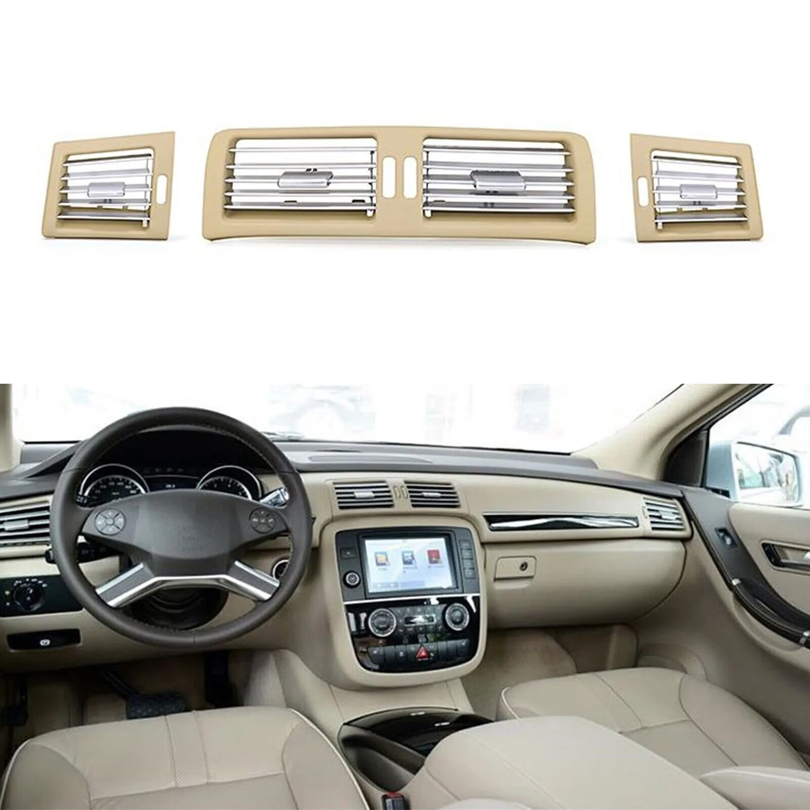 

3 шт. внутренняя центральная крышка вентиляционного отверстия кондиционера для Mercedes Benz R300 R350 06-13