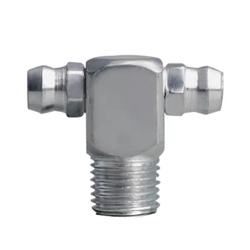 10 Pieces Y-Type T-Type 90° Right Angle Double End Grease Nipples Hardware Lubricating Grease Fittings Zerk