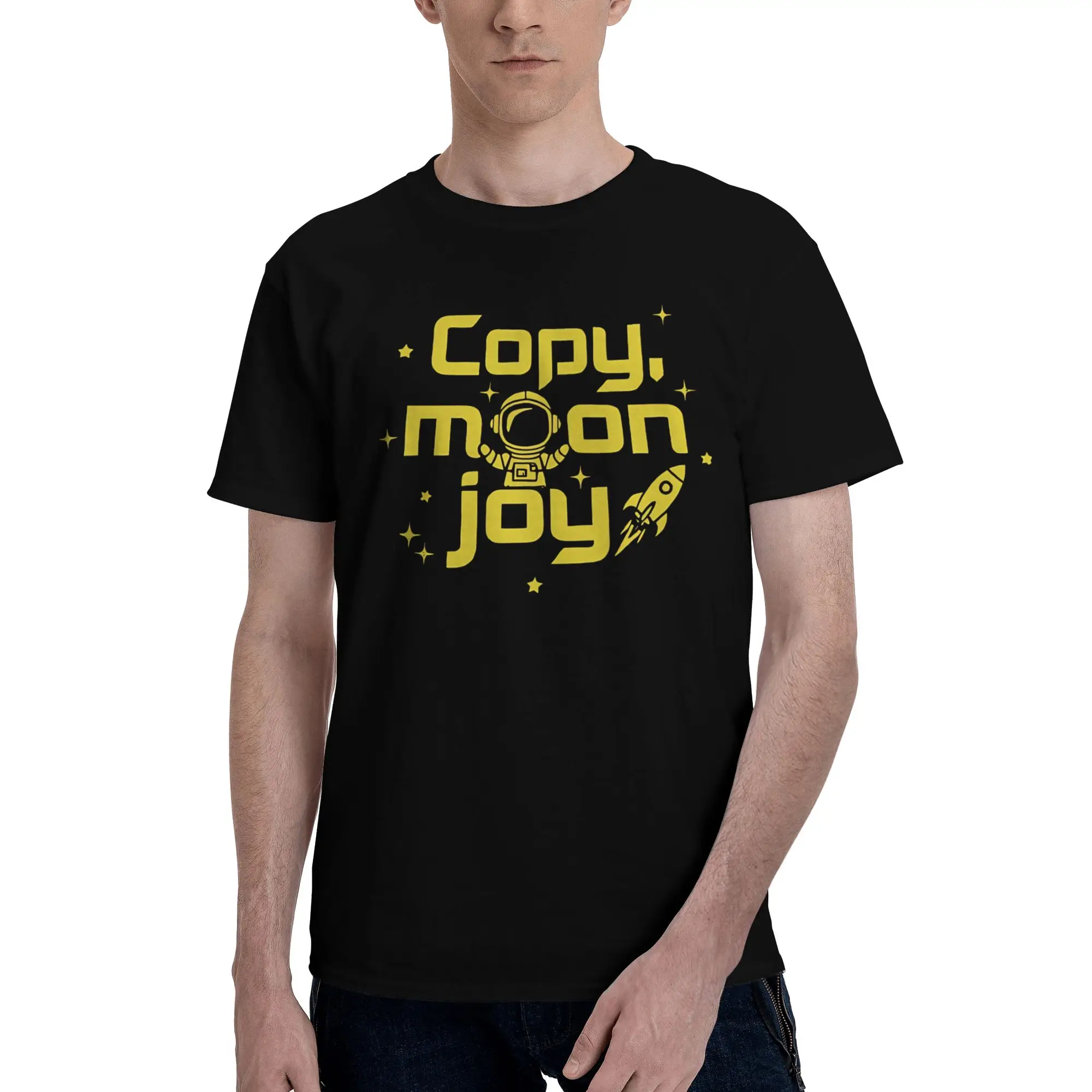 Copy Moon Joy 24 Novelty Graphic 100% Cotton T-Shirt  Tops Tees For Men