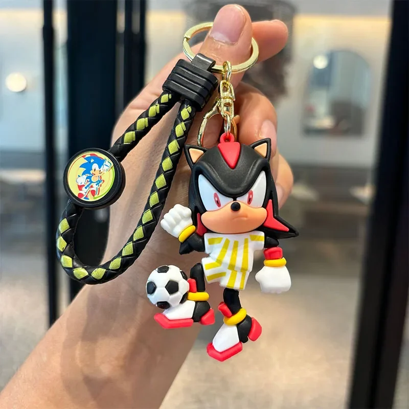 Sonic The Hedgehog Keychain Cute Cartoon Anime Figure Image Tails Shadow Doll Keyring Ornament Key Chain Car Pendant Kids Gifts