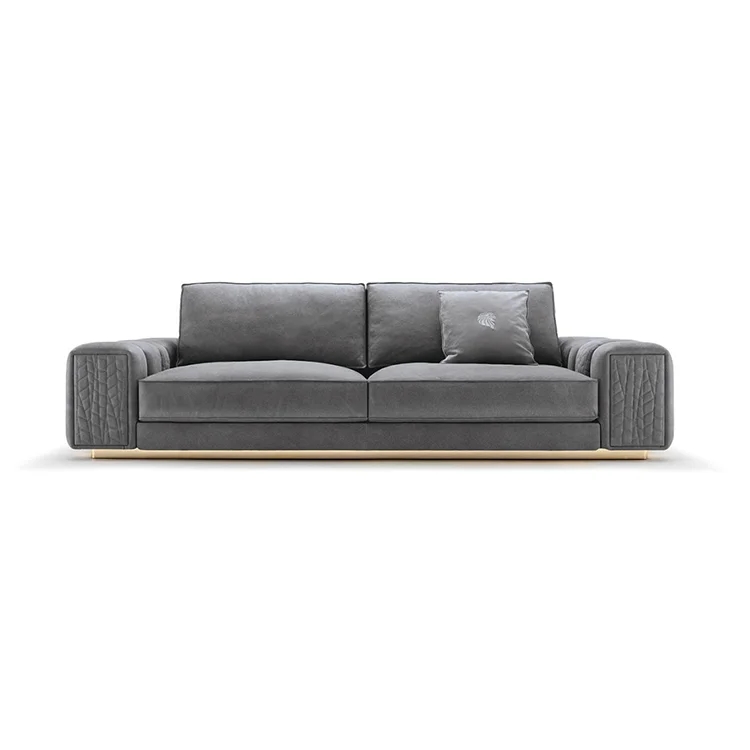 

# Hot Sales 2022 Hot Sale Dark Gray Living Room Furniture Sofa Set Genuine Leather Italian Luxury Modern Leather Sofa