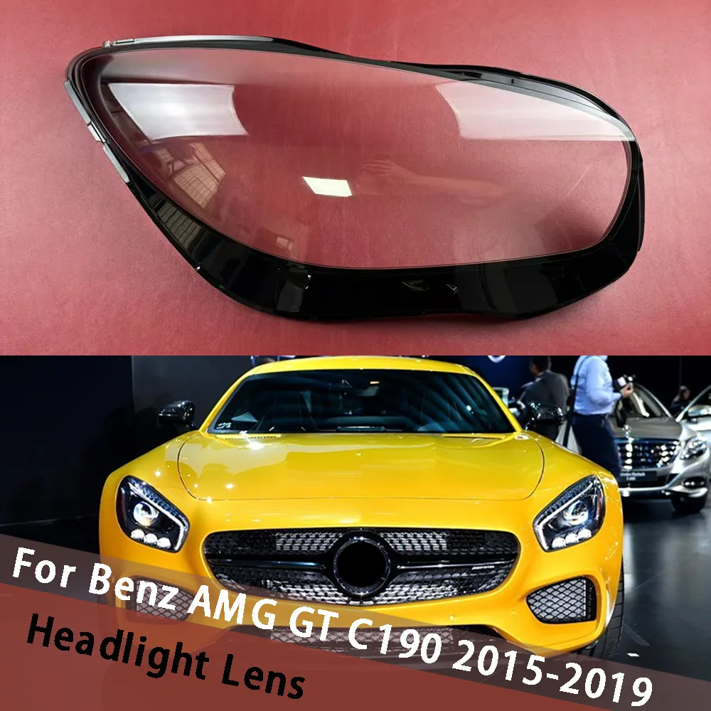 

For Mercedes-Benz AMG GT C190 2015-2019 Headlight Cover Transparent Mask Headlamp Lamp Shell Lens Replace Original Lampshade