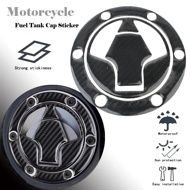 Motorcycle 3D Carbon Fiber Fuel Tank Pad Gasoline Cap Decals Cover Ninja 250 300 Tank Pad Sticker For Kawasaki Ninja250 Ninja300