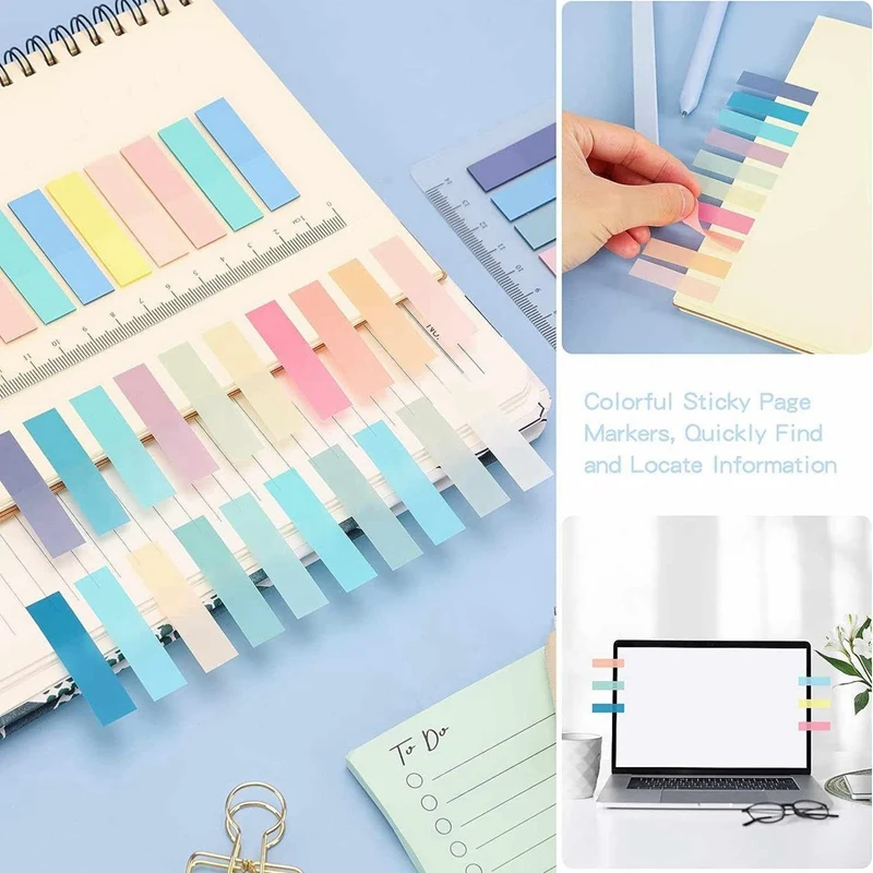 Transparente Sticky Note Tabs, livro gravável Tabs, Post Stick, 60 cores