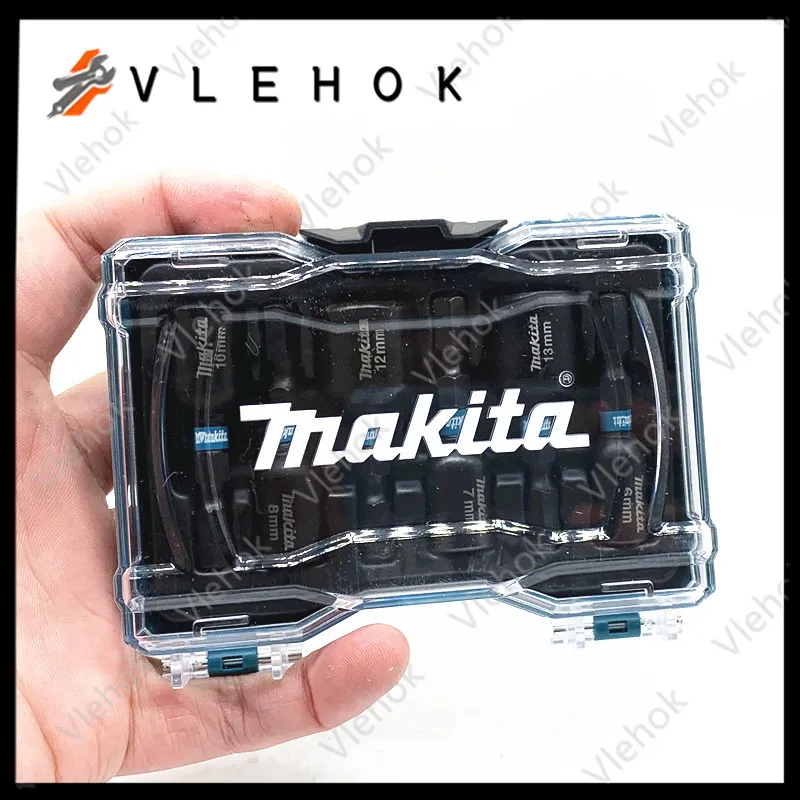 Makita E-18035 Electric Screwdriver Hexagonal Handle Magnetic Sleeve 6PCS Set 1/4” Impact Resistant Sleeve 6/7/8/10/12/13mm