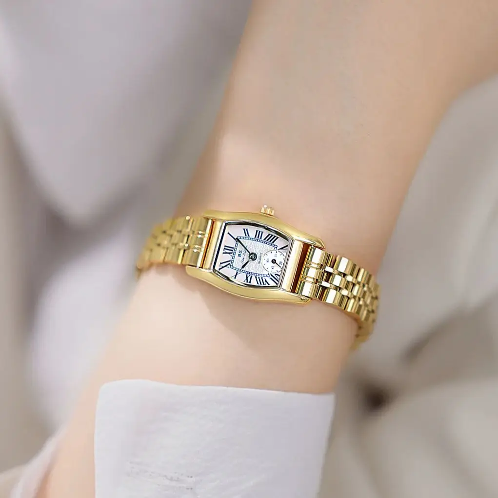 Женские часы, коричневый кожаный ремешок, элегантные брендовые наручные часы высокого качества в стиле ретро, деловые золотые часы, подарок для подруги