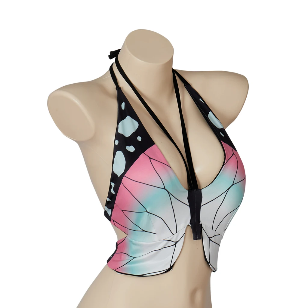 Kochou Shinobu تأثيري حلي بوستير الأعلى مثير الرسن الرقبة ملابس داخلية بيكيني المايوه ملابس السباحة هالوين ملابس الشاطئ