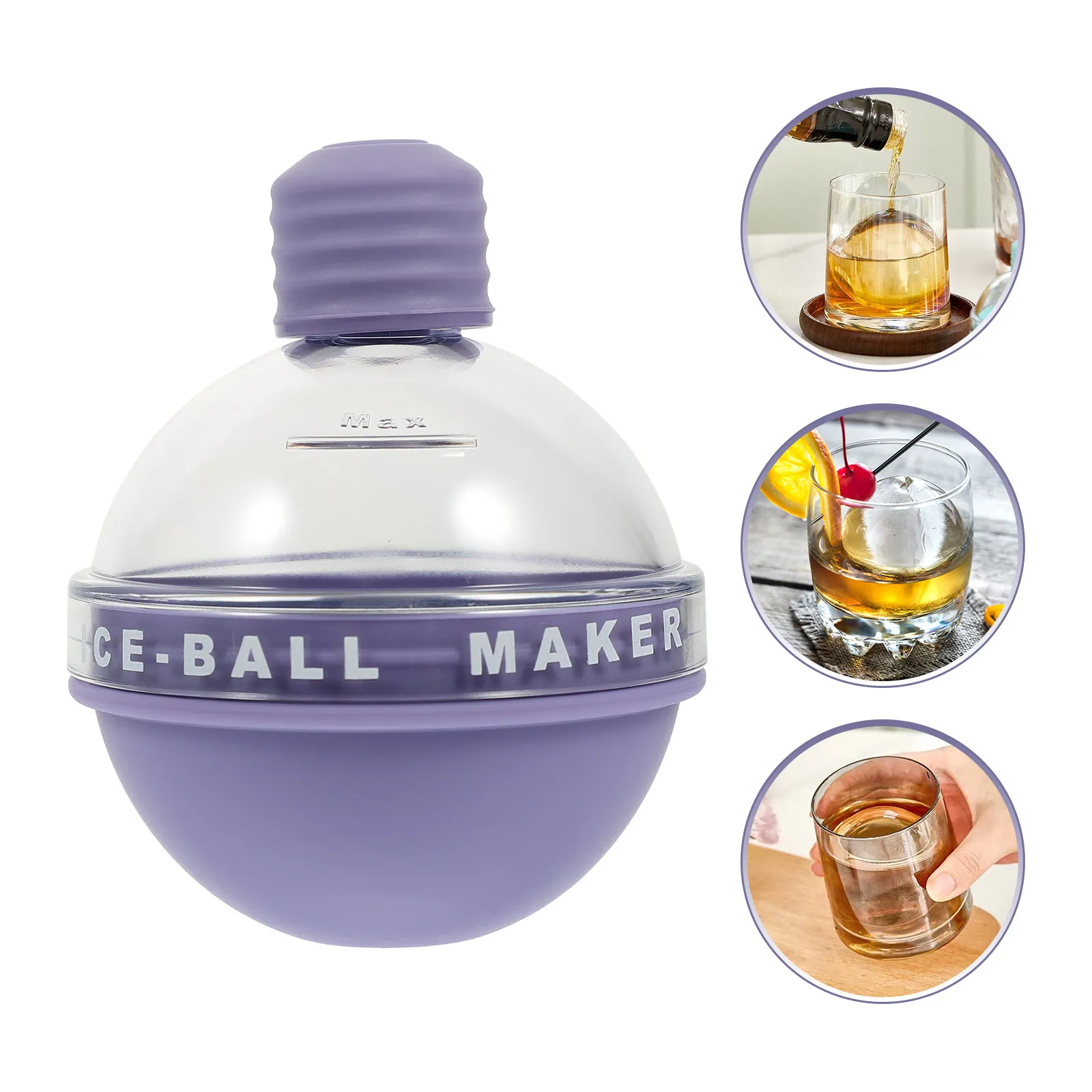 Ice Ball Making Mold Premium Leak-Free Reusable Round Ice Cube Mold for Whiskey Juice Soda Beverage Freezing with Lid