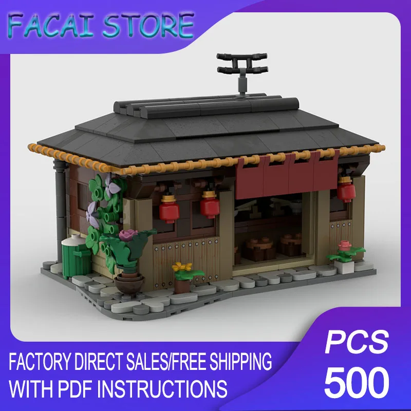 

Modular City Building Model Moc Building Brick Modular Japanese Ramen Shop Technology Blocks Christmas DIY Toy Construction Gift