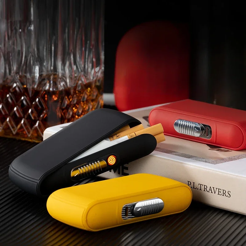 Portable Two-in-one Multifunctional USB Cigarette Lighter Cigarette Case Rechargeable Lighter 10 Thick Cigarette Case