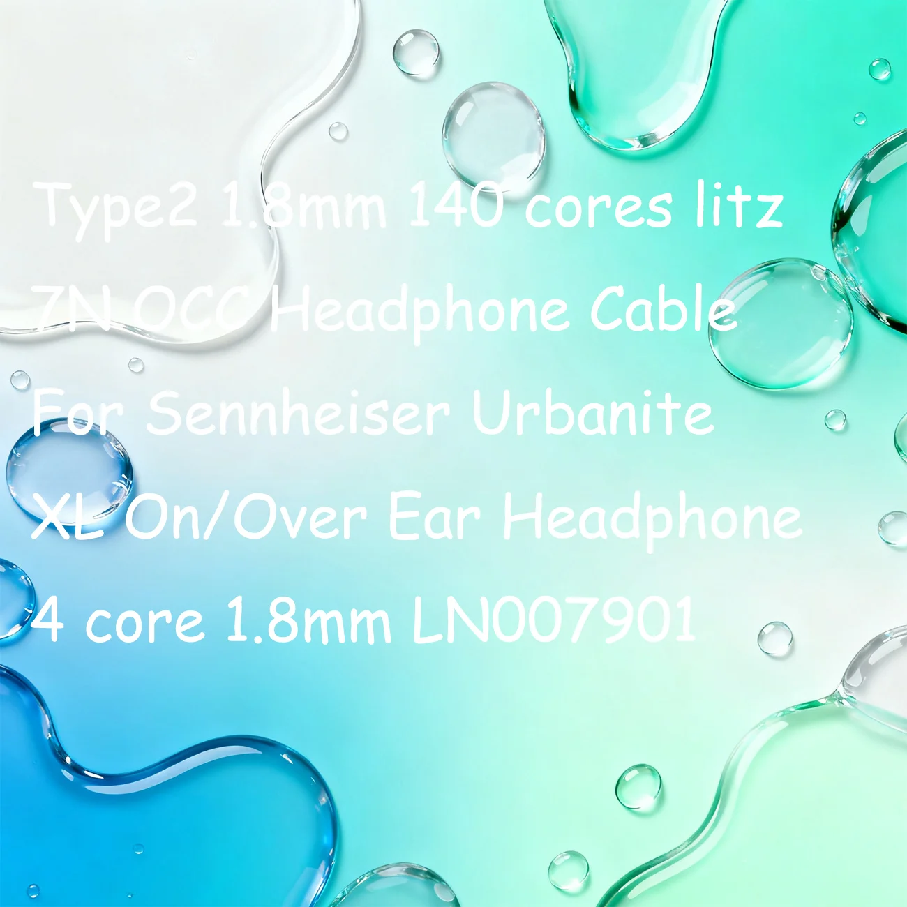 

Type2 1.8mm 140 cores litz 7N OCC Headphone Cable For Sennheiser Urbanite XL On/Over Ear Headphone 4 core 1.8mm LN007901
