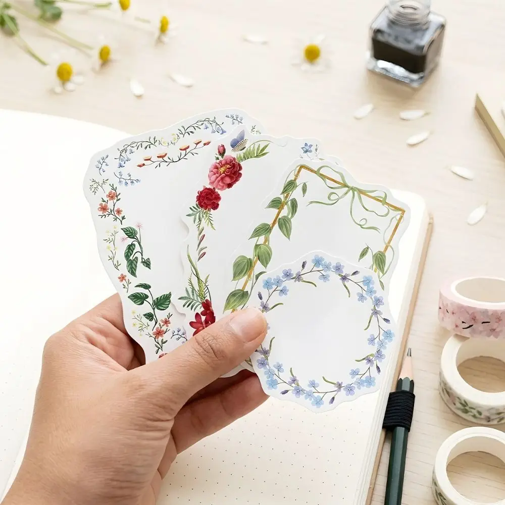 Assorted Design Floral Border Stickers 20pcs/Pack Handmade Quality Decorative Paper Shaped Border DIY Decoration