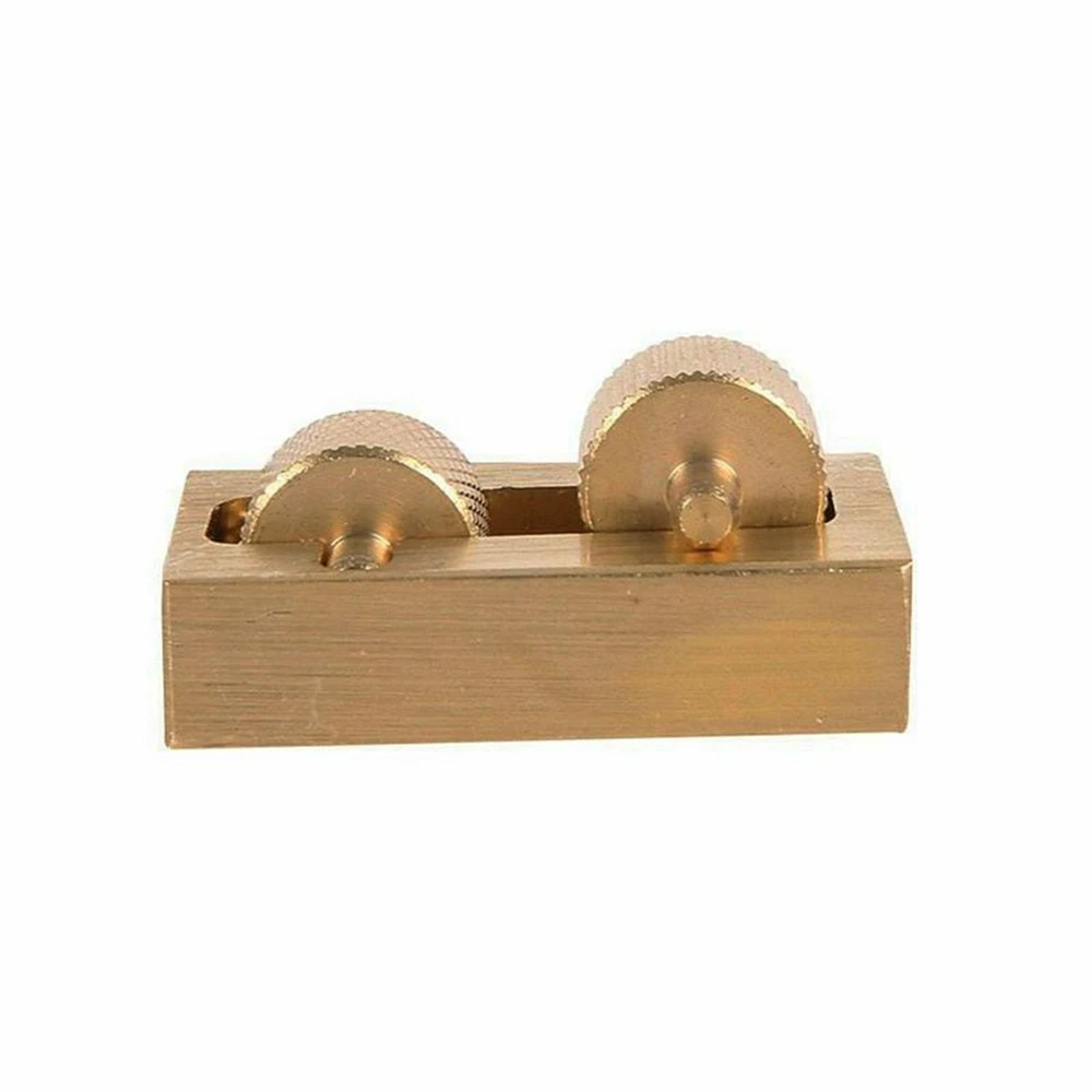 Leather Brass Hand Sewing Tools Edge Rollers Craft Diy Oil Painting Box Copper + 2 Roller Brass DIY Hand Sewing Set