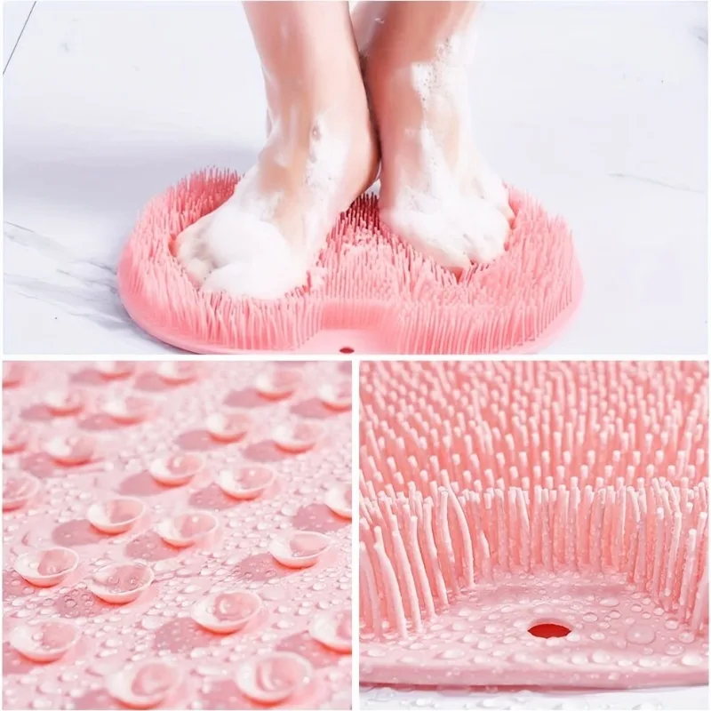 Exfoliating Massage Pad Suction Cup Fixed Wall Ceramic Tile Shower Brush Shower Foot Back Massage Pad Shower Accessories