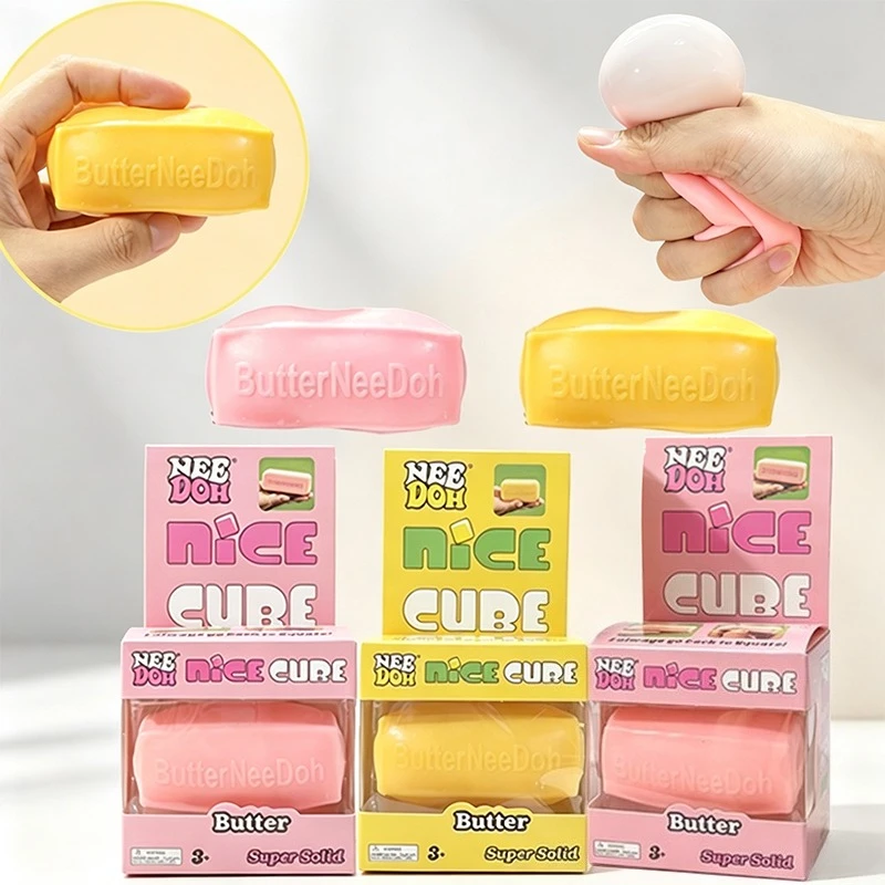 Needoh Butter Squishy Squeeze Toy Flour Filled TPR Knead Anxiety Relief Suppress the Habit of Fingertip Restless for Adults Gift