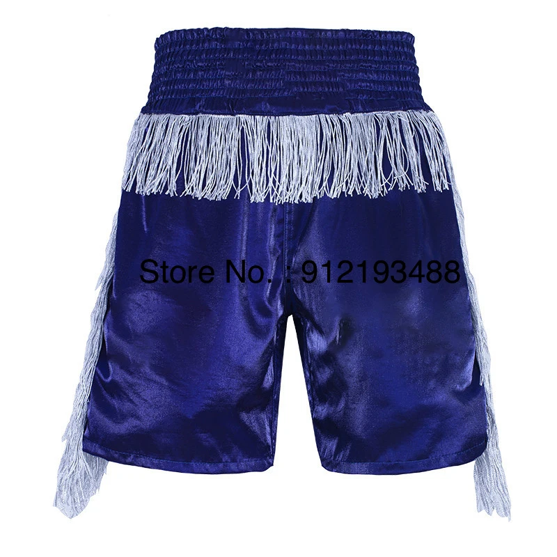 Boxing Shorts Muay Thai Shorts Men Women Child Sequins Tassels Kickboxing Cage Fighting Training Pants Martial Arts MMA Clothing