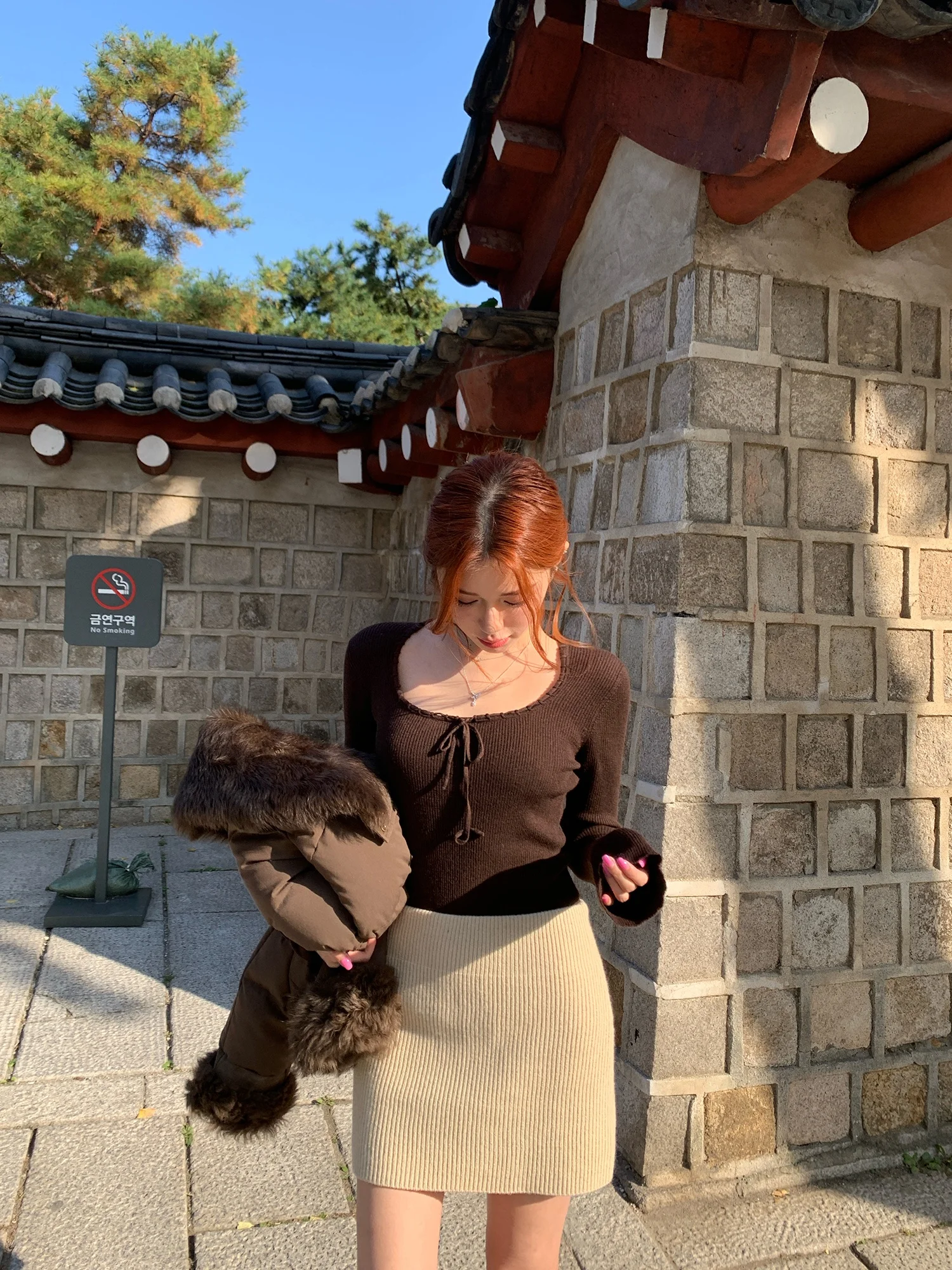 

FORNIYOYO Women's Knitted Wool Ear irt round Ne Long Sve Anti-Ball Tassel Base irt Polyester Fiber Nylon Acrylic Wool