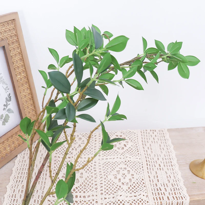 67/108CM Artificial Green Plants Ficus Long Branches Tree Branches Photo Scene Setting Fake Home Office Garden Wedding Decor