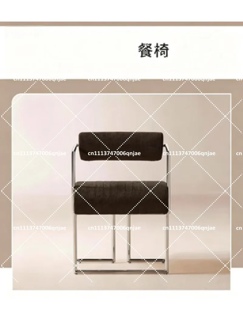Mid-Century Modern Accent Chair with Stainless Steel Frame, Upholstered Seat for Dining, Study or Vanity