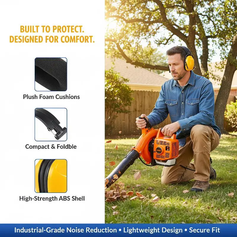 Industrial Head-Mounted Ear Muffs Soundproof Noise-Reducing Ear Protection For Factory Use Comfortable Padded Headband