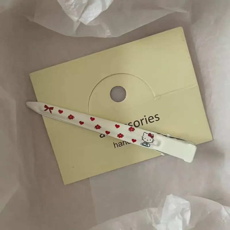 Bonito olá kitty uma palavra grampo de cabelo bonito dos desenhos animados gato headwear menina fofo franja clipe lateral sombra de cabelo artefato atacado