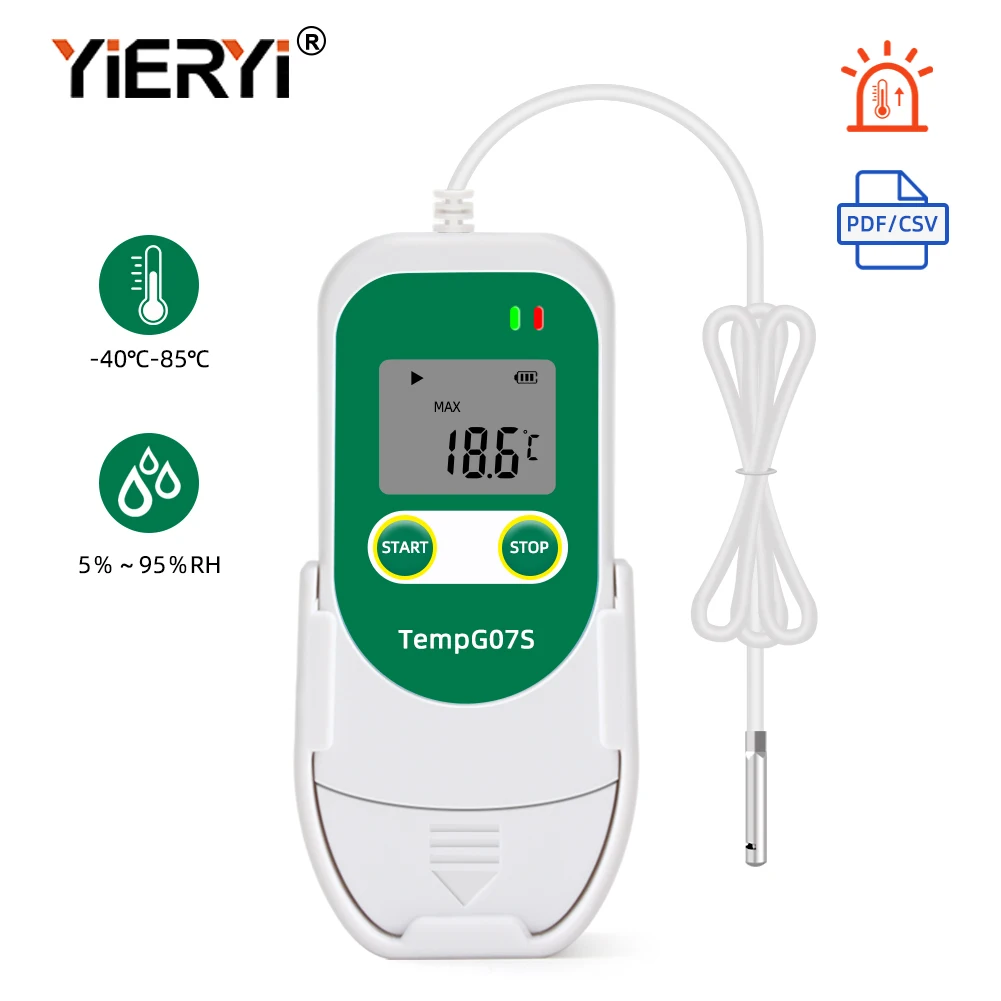 Digital USB Temperature and Humidity Data Logger 34560 Point Temperature Recorder Built-in NTC Sensor for Cold Chain Transport