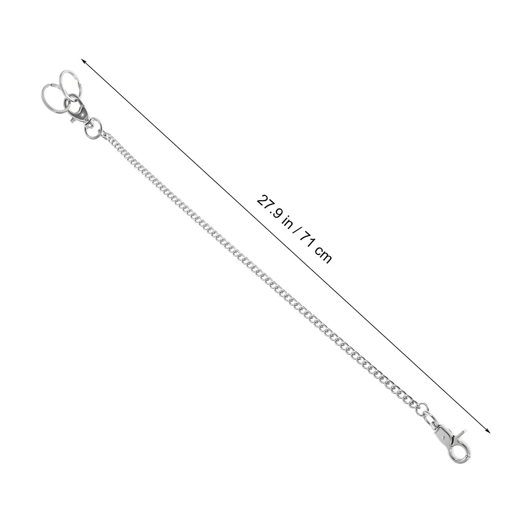 

2pcs Metal Waist For Pants Portable Pocket Watch Chain Decorative Hanging Chain Wear-Resistant Jeans Accessory Lightweight