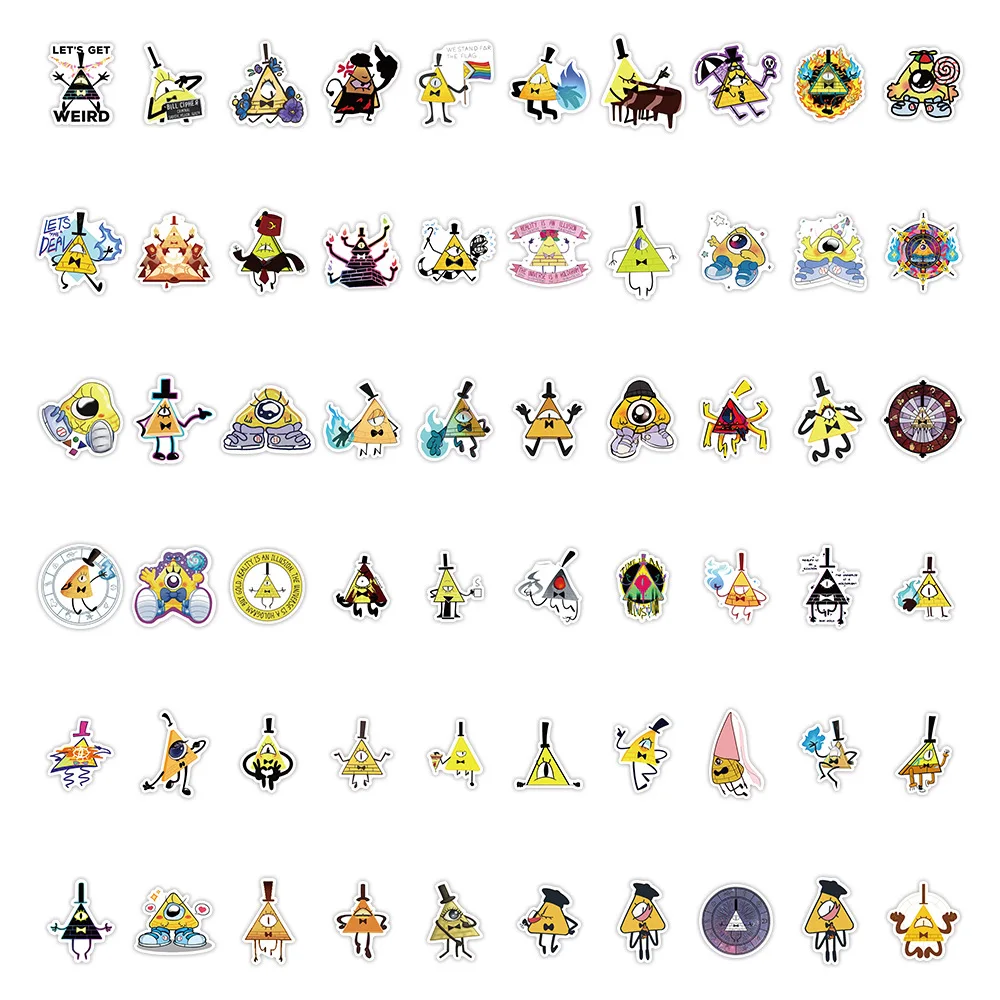 

10/30/60PCS Disney Gravity Falls Bill Cipher Villain Graffiti Sticker Funny Cartoon Decal For Laptop Phone Guitar Fridge Kid Toy