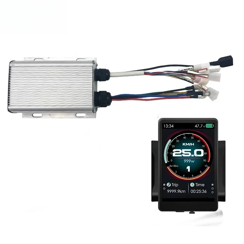 SVMC7245 NO.2 Protocol V1 45A BLDC Controller with 860C Display Speedometer For 800-1000w Spoke Hub Motor
