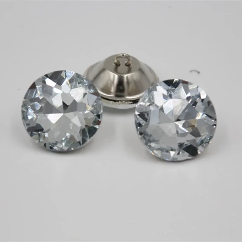 100pcs Crystal Diamante Rhinestone Buttons for Clothes Round Sewing Sofa Crafts Home Decor 18mm 20mm 25mm 30mm