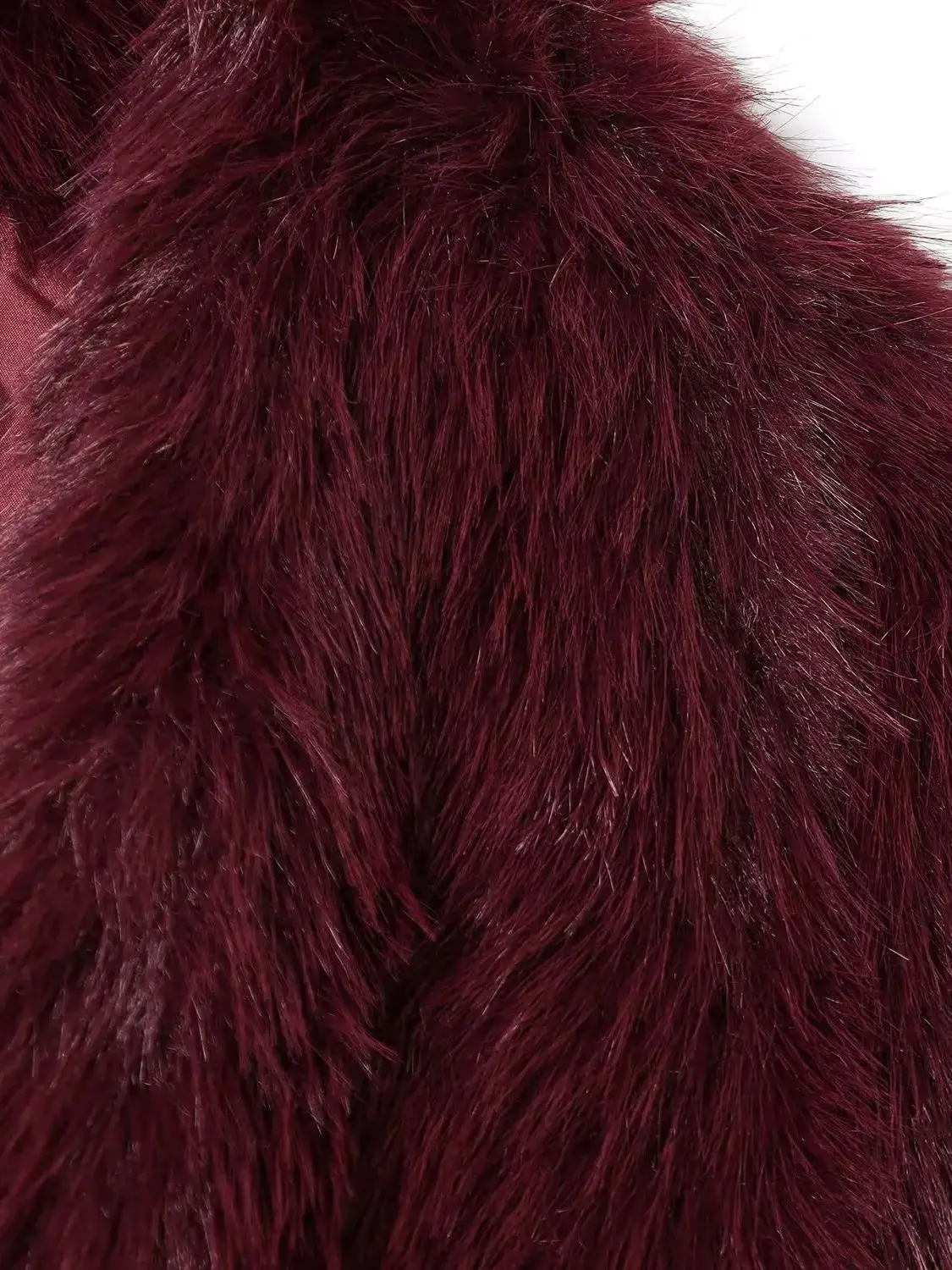 2025 Winter Women's Elegant Long Sleeve Faux Fur Short Jackets Lady High Street Chic Thick Warm Loose Wine Red Coats Outerwear