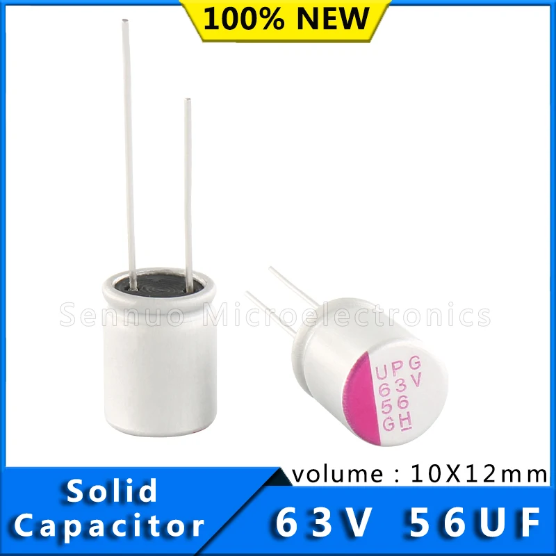 

10pcs New Capacitors 56uf 63v Solid Electrolytic Capacitors 63v 56uf 10x12mm Aluminum Electrolytic Capacitors Solid Capacitors