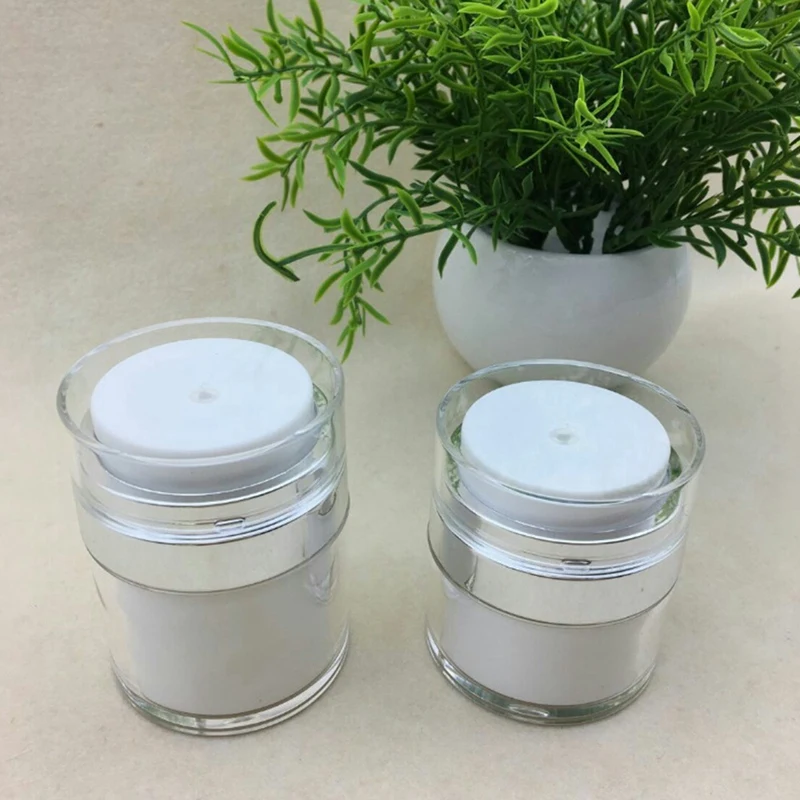 زجاجة كريم مفرغة، زجاجات جرة مضخة بدون هواء، موزع لوشن محمول، حاوية سفر كريمات المكياج 3 قطع