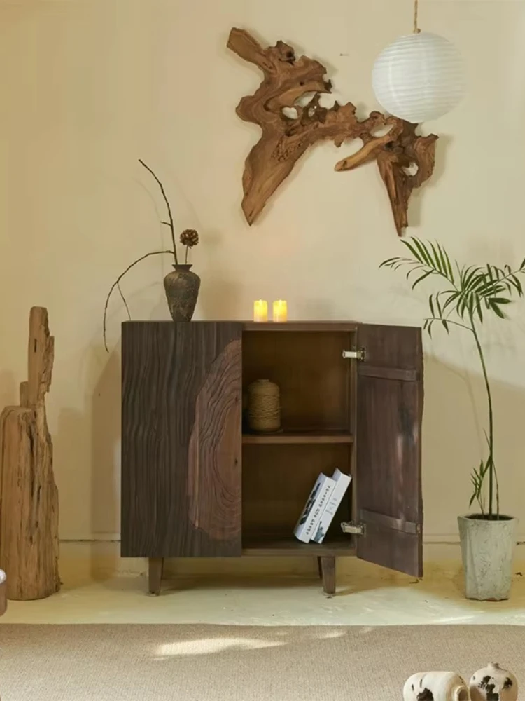 Buffet en bois massif, casier rétro B&B, casier d'entrée à double porte pour salon et salle à thé