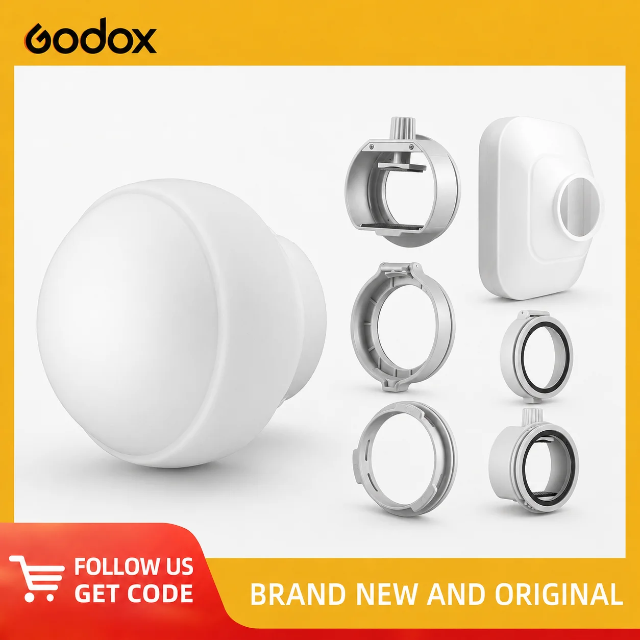 Комплект диффузоров-софтбоксов Godox ML-CD15 ML-CS1625 с адаптерными кольцами для Godox V1, V1PRO, V100, AD100Pro, AD200PROII, AD200PRO, H200R