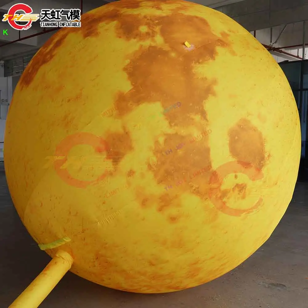Livraison rapide éclairage grand ballon de lune gonflable décoration de cour gonflable planète lune replia ballon à Air pour la publicité