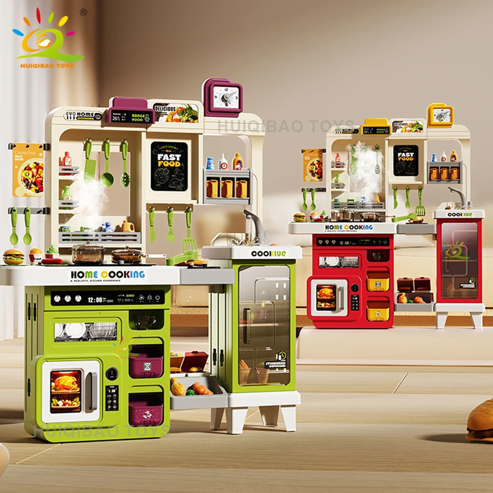 3-in-1 キッチンおもちゃ収納セット、リアルな食器洗い機、調理、グリル、オーブン、家事遊び、子供向け教育玩具