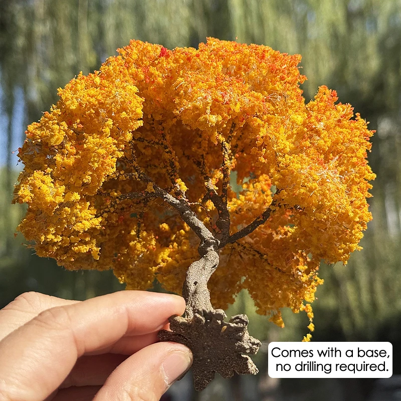 نموذج مصغر شجرة سلكية متدرجة باللون الأصفر والبرتقالي نموذج طاولة رملية معمارية حديقة لتقوم بها بنفسك تصميم تمثال بيت الدمية