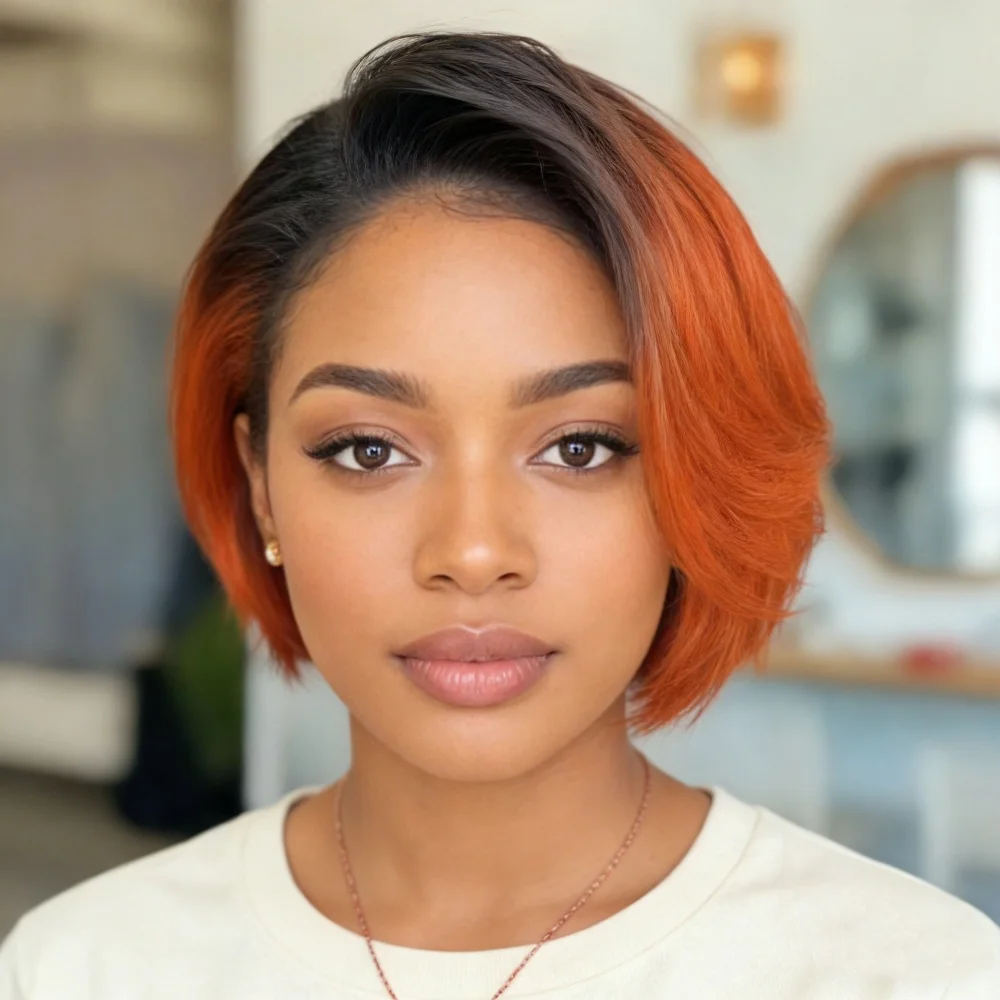 

Pixie Cut Lace Front Human Hair Wigs 13x4 Lace Frontal Natural Black Wigs Short Straight Bob Wigs For Women