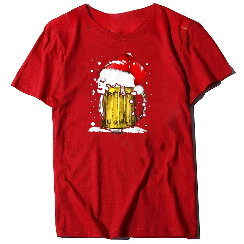 Drunk Lover Graphic Tee Top Drinking-Beer Lover Xmas Costume Family Matching Outfit Christmas Beer Mug Santa Hat Classic -Shirt