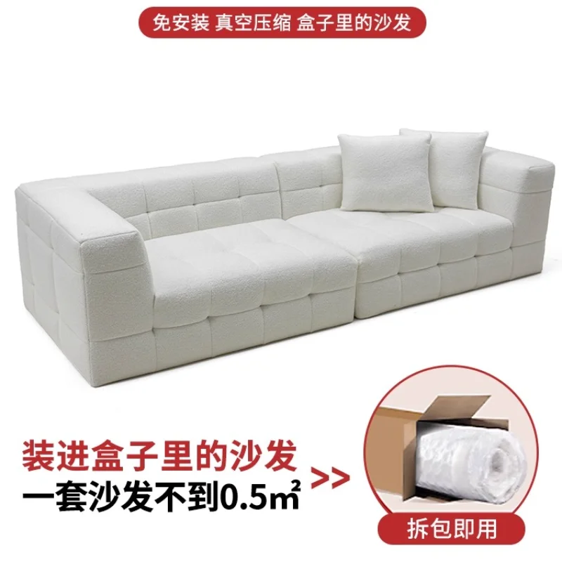 

Диваны в скандинавском стиле, кремовый стиль, чистая губка, вакуумный компрессионный диван, шерстяной бархатный диван, мебель для гостиной, домашняя мебель, диван-кровать