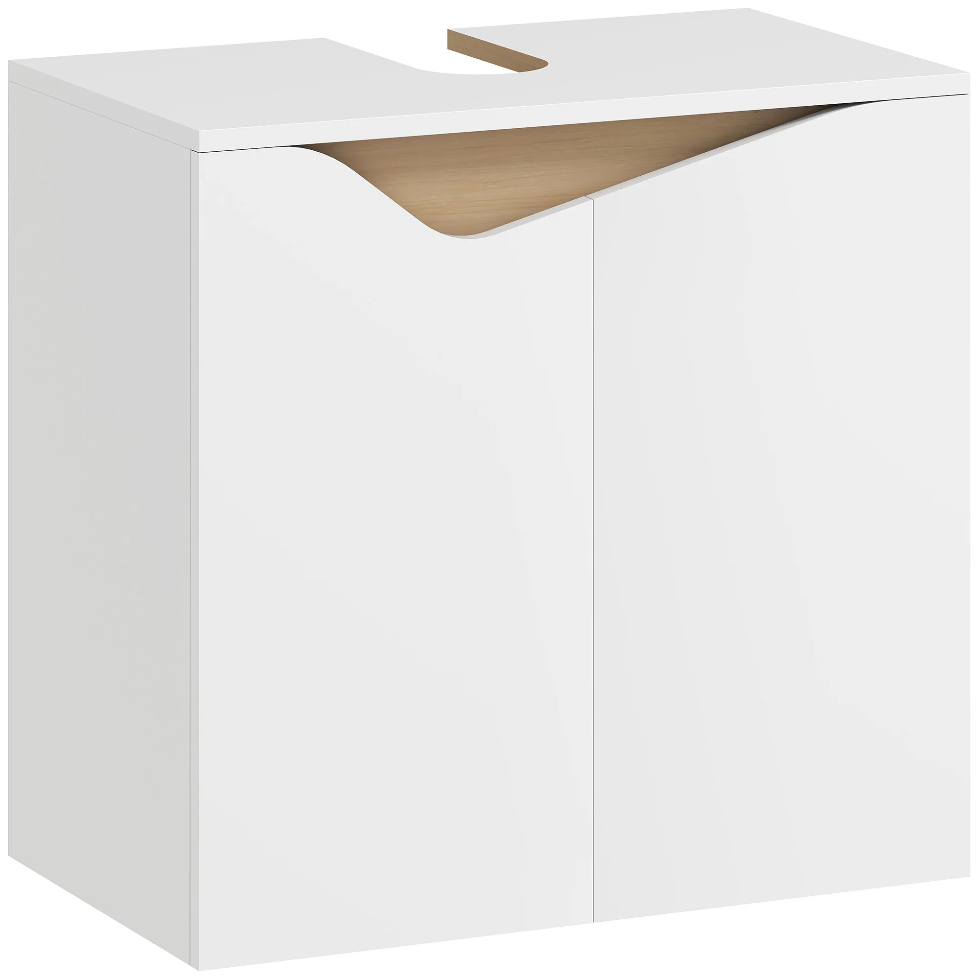 HOMCOM meubel onder wastafel, badkamermeubel met 2 deuren met soft-close sluiting, badkamerkast onder wastafel, stijlvol
