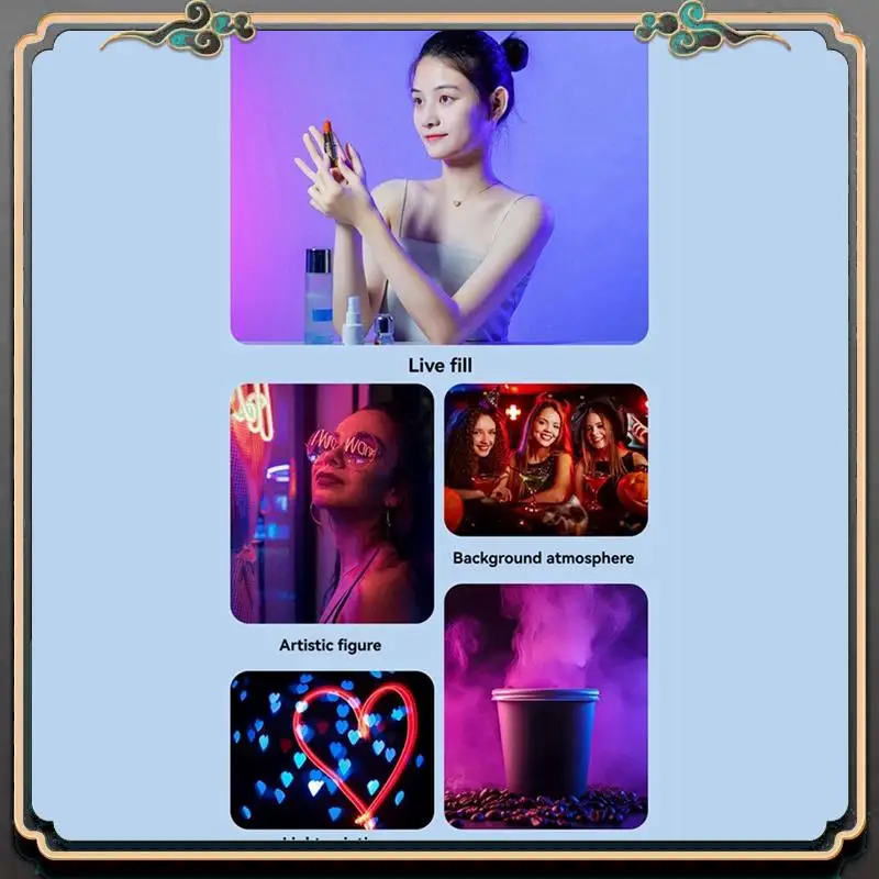 

ASMA-M22 Magnetic LED Selfie Light Phones Clip-On Dual Color Temperature Portable Fill Light For Outdoor Photography Black