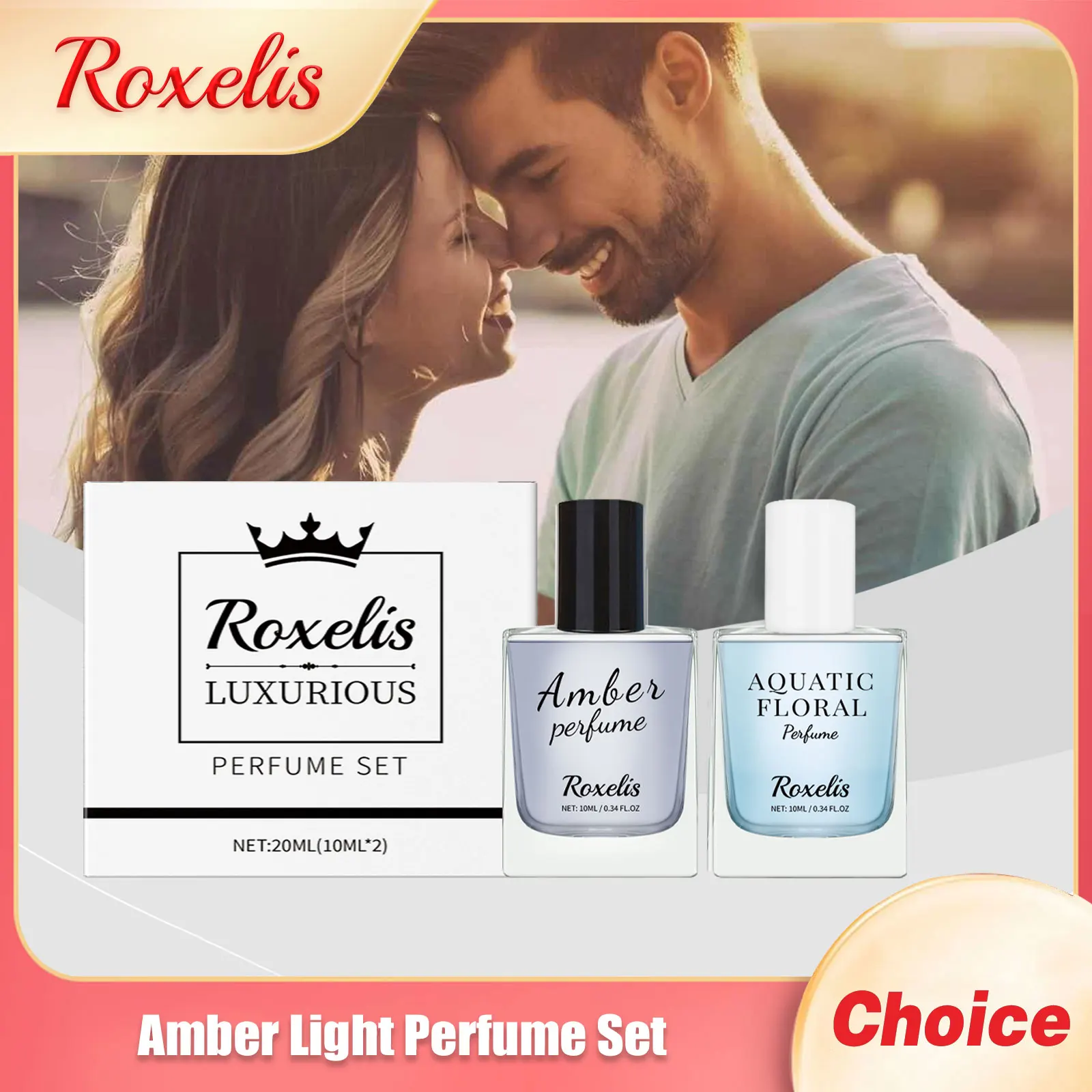 

Roxelis Amber Light Perfume Set Long Lasting Fragrance Attracting Men Keep Balminess Date Flirting Gift Women Pheromone Perfum