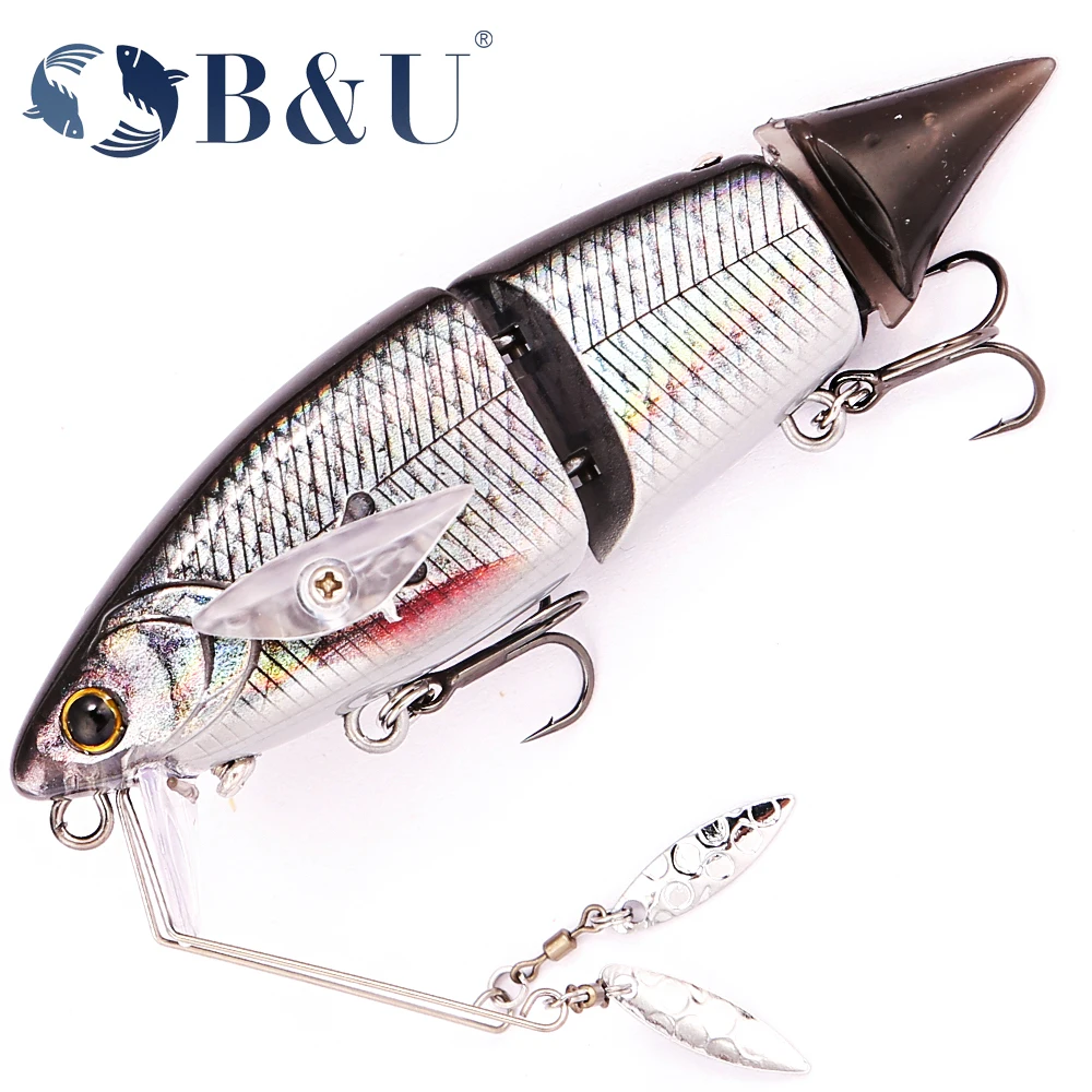 

B&U 10cm Fishing Lures joint body Glide Spinner Swimbaits Floating powerful S-shaped Hard baits bass Pike Depth Change
