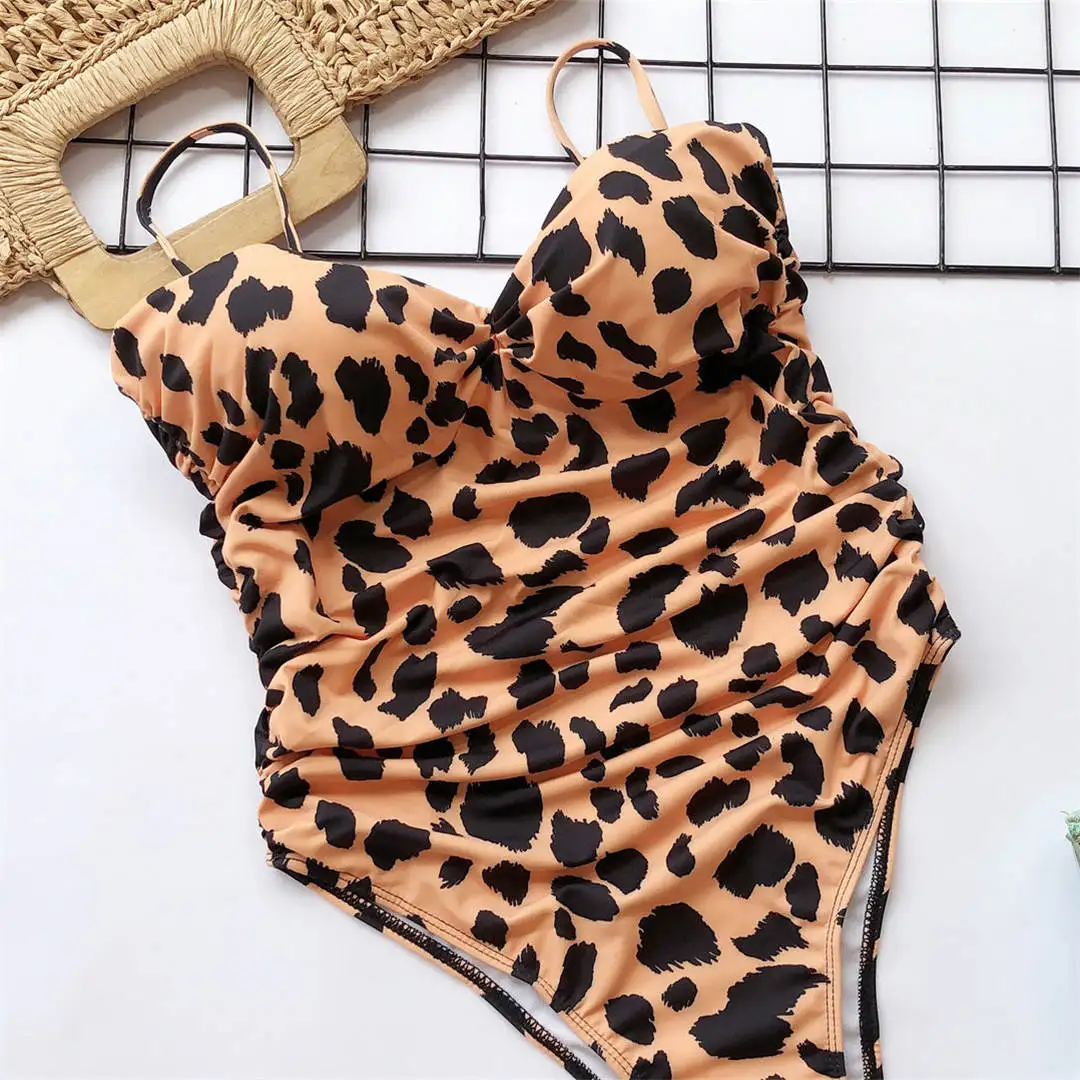 Neuer, sexy, hoch geschnittener, Leopardenmuster-BH, Push-up-BH, einteiliger Badeanzug, Damen-Badebekleidung, Bandeau-Badeanzug, Badeanzug für Damen, V1654SW – Detail 24